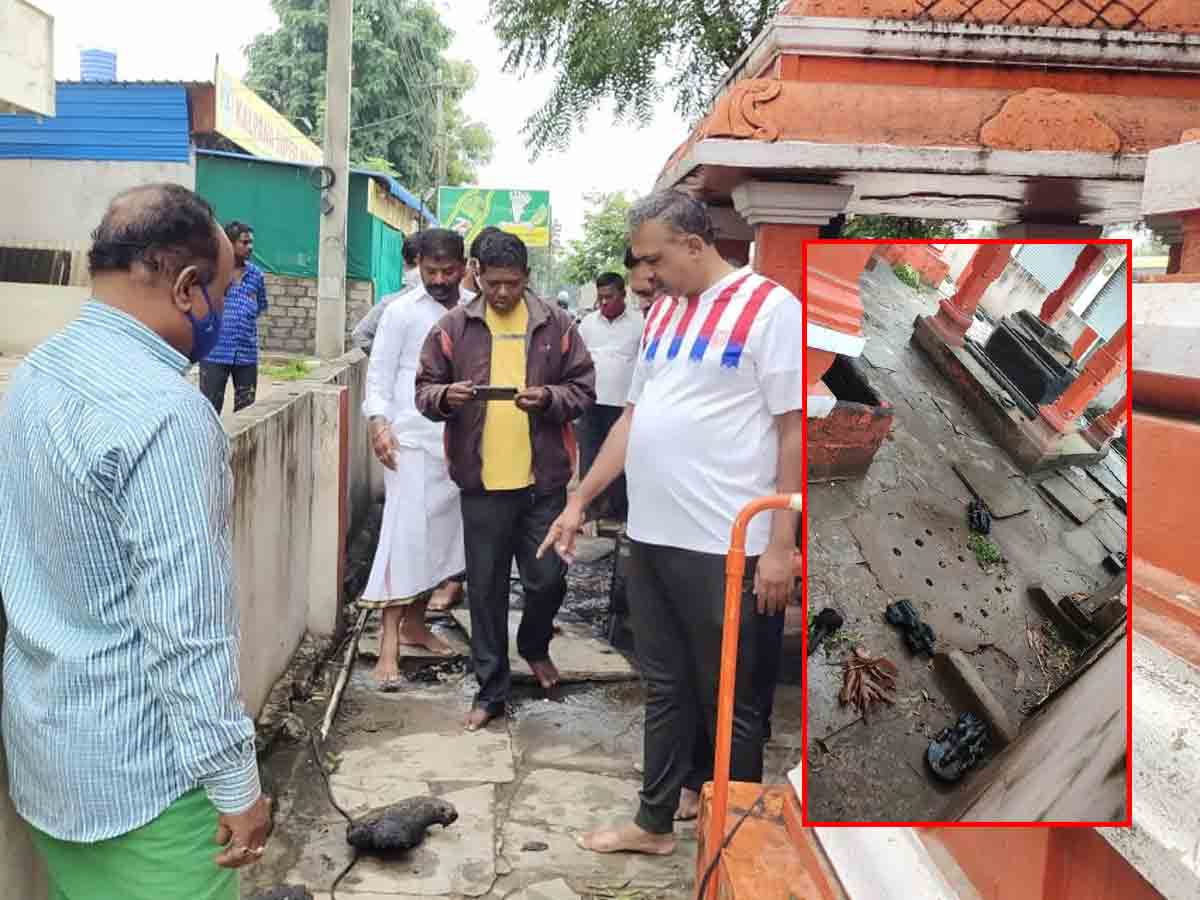 ఆంజనేయస్వామి దేవాలయంలో నవగ్రహాలు ధ్వంసం