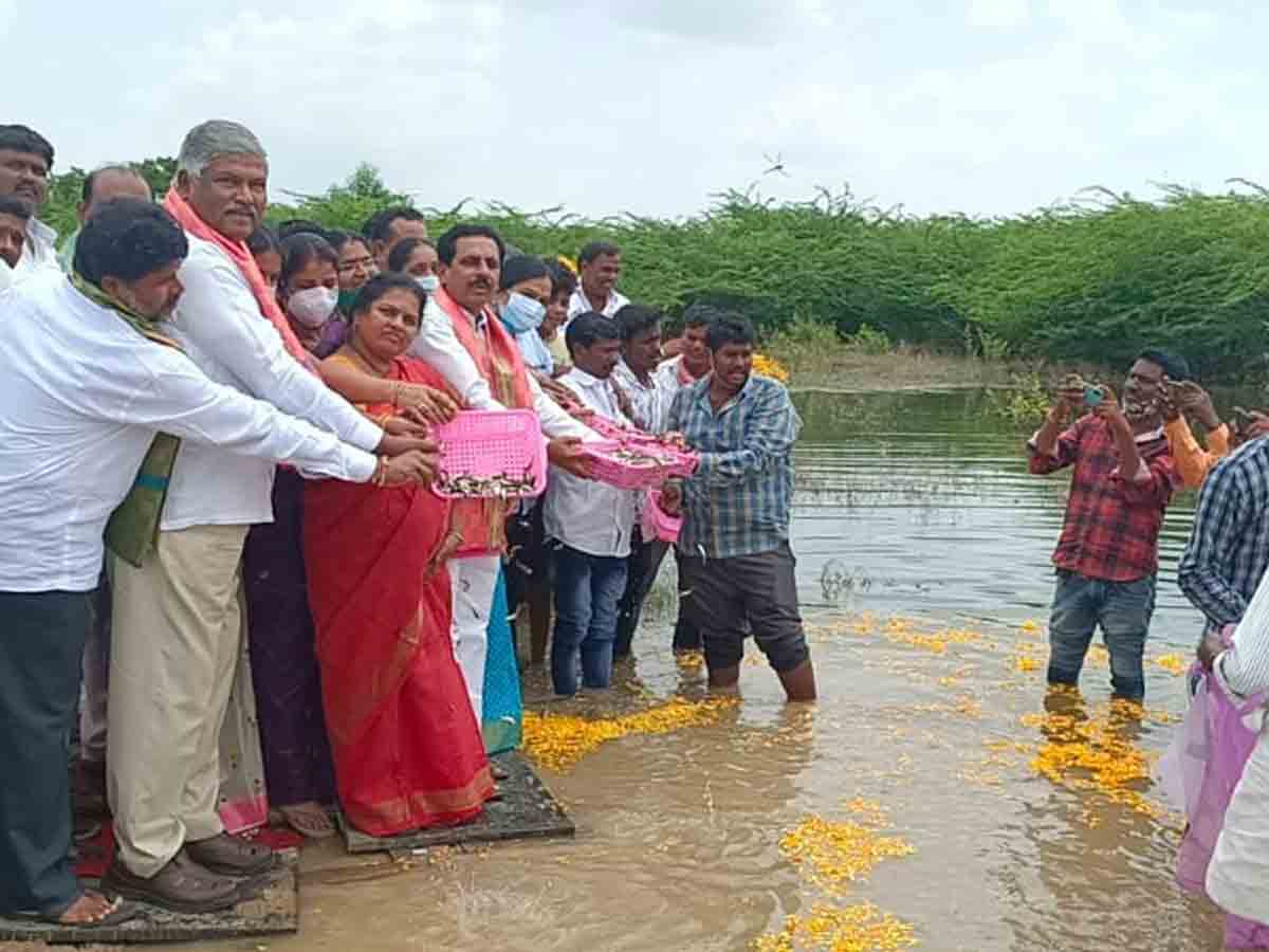 Mall: మత్స్య కార్మికులకు ఉపిరి పోసిన ఘనత కేసీఆర్‌దే.. ఎమ్మెల్యే రవీంద్రకుమార్