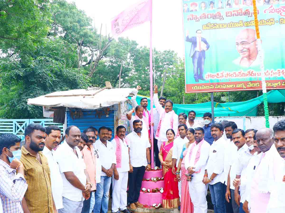 సంబురంగా టీఆర్‌ఎస్ జెండా వేడుకలు