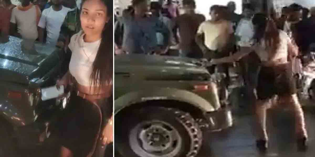 Viral video: మందు కొట్టి  న‌డిరోడ్డుపై చిందులు తొక్కిన‌ మోడ‌ల్‌.. ఆర్మీ వాహ‌నాన్ని కాలితో తంతూ హ‌ల్‌చ‌ల్‌..!