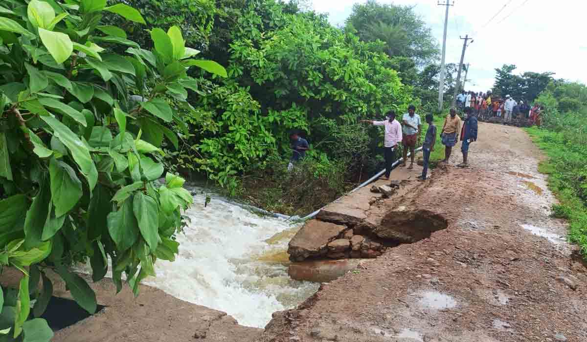 వరదలో కొట్టుకుపోయి తండ్రీకొడుకుల మృతి