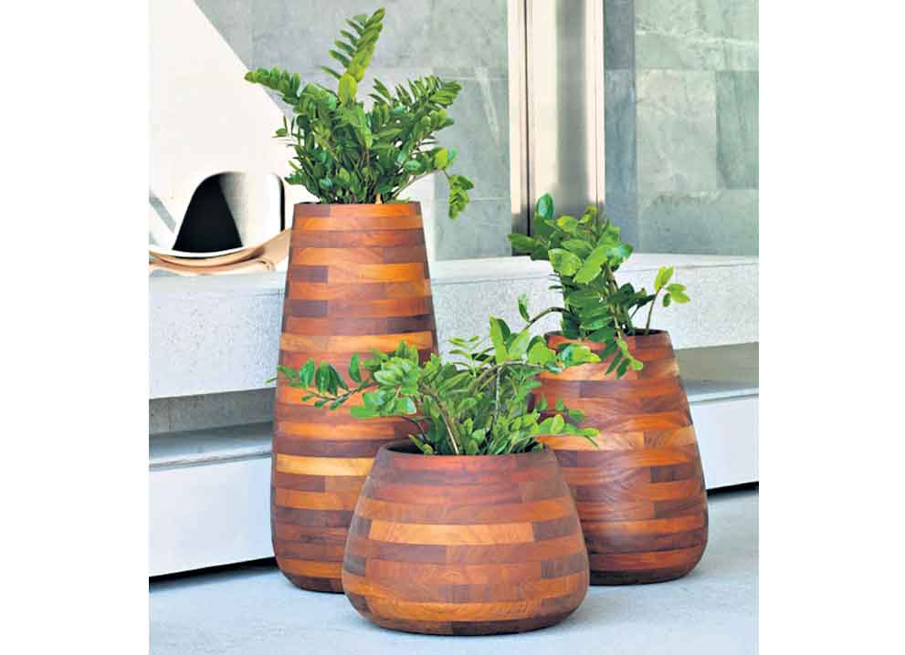 Wood Pots | ఇంటికి కళ.. కలప కుండీలు