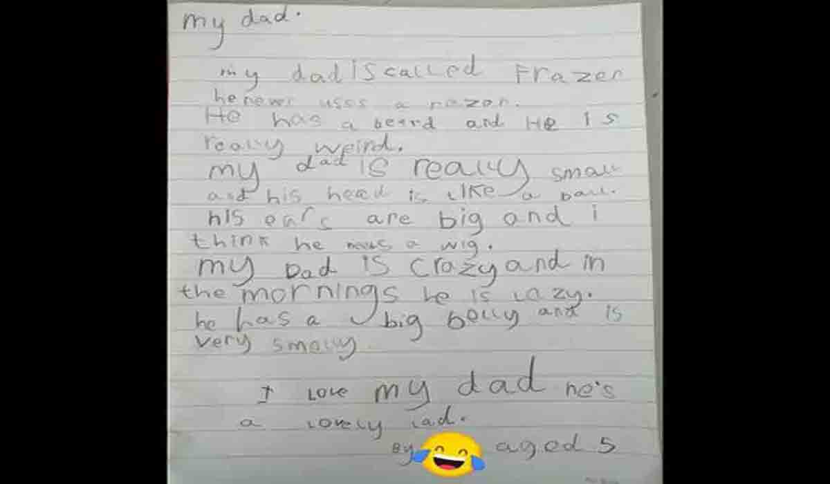 మా నాన్న వాస‌న కంపు.. చ‌మ‌త్కారంగా తండ్రిపై క‌విత రాసిన ఐదేండ్ల కూతురు