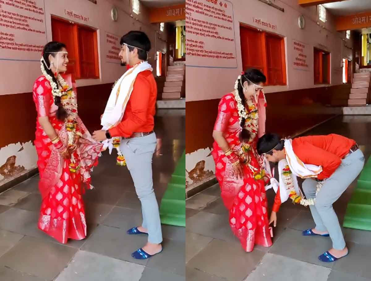 Viral Video : పెళ్లి కాగానే.. వ‌ధువు ఆశీర్వాదం తీసుకున్న వ‌రుడు.. నెటిజ‌న్లు ఏమంటున్నారంటే?