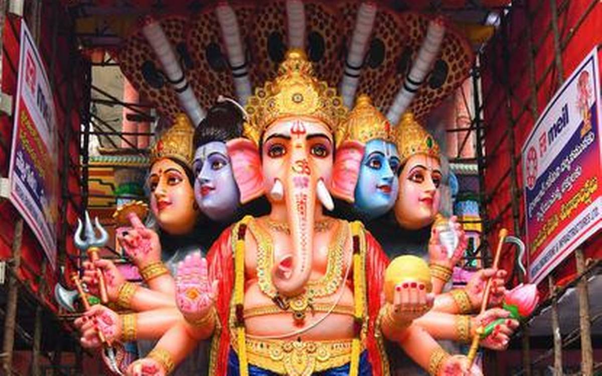 khairatabad ganesh | ఆదివారం నిమ‌జ్జ‌నానికి త‌ర‌ల‌నున్నపంచముఖ రుద్రుడు