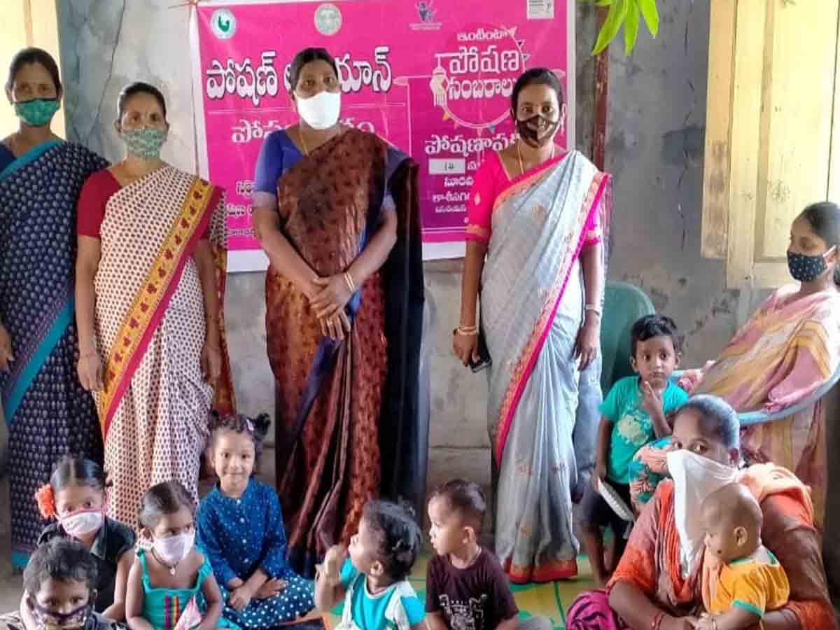 bhadrachalam | అంగన్‌వాడీ కేంద్రాల్లో పోషణ్ అభియాన్  వారోత్సవాలు