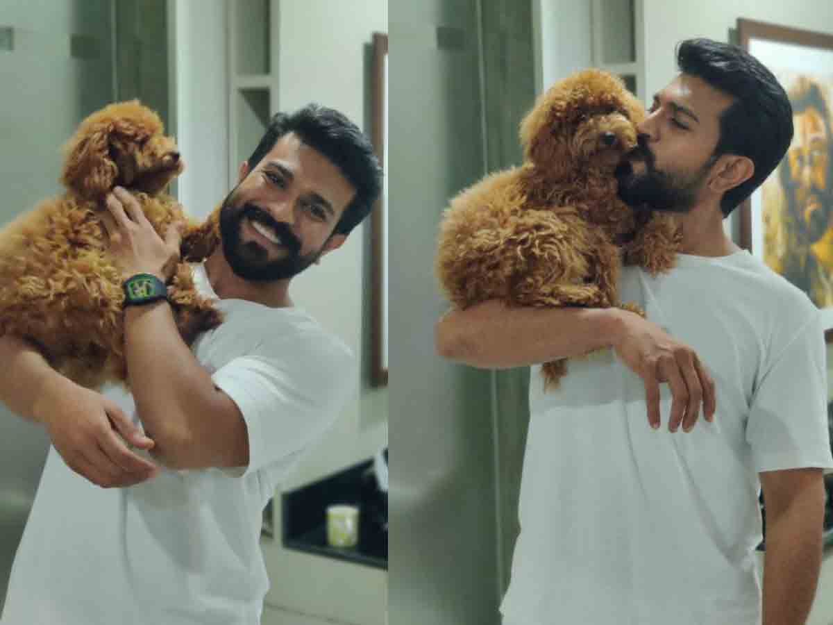 Ram Charan: క్యూట్ ప‌ప్పీతో రామ్ చ‌ర‌ణ్ స్టైలిష్ పిక్స్.. వైర‌ల్‌గా మారిన ఫొటోలు