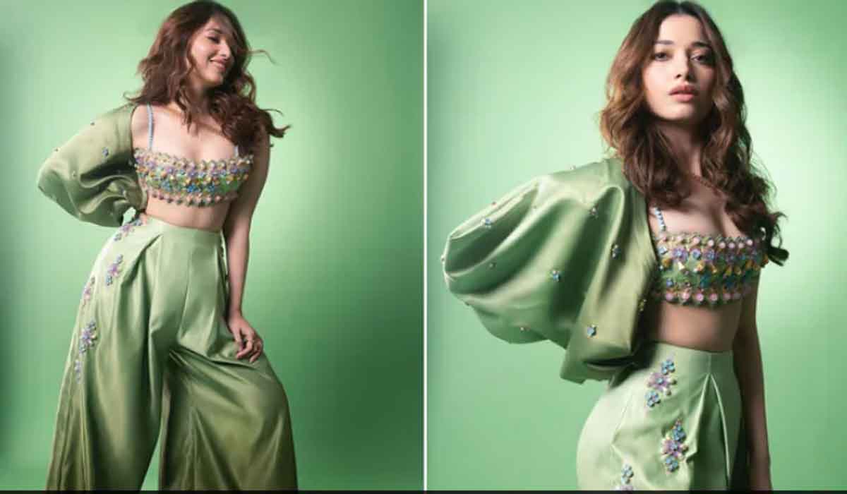 గ్రీన్ డ్రెస్సులో త‌మ‌న్నా త‌ళుకులు..