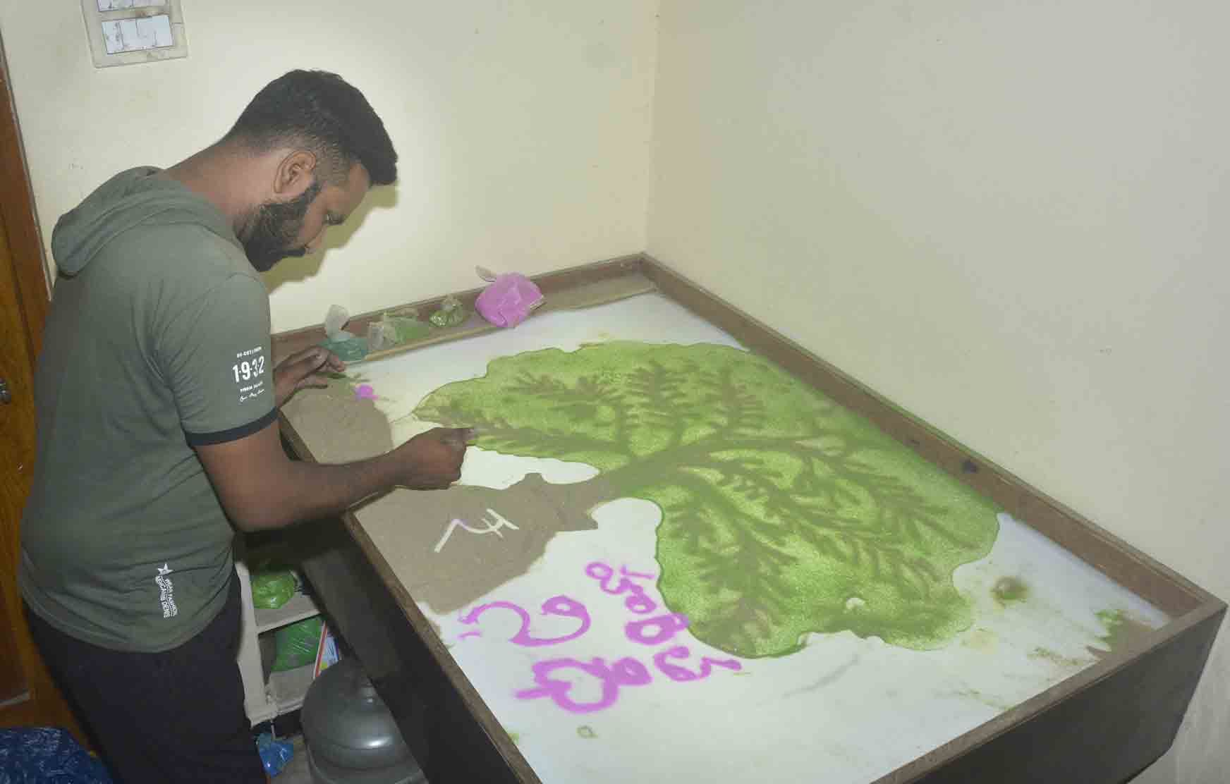 Haritha nidhi | సాండ్‌ ఆర్ట్‌తో వినూత్నంగా ‘హరితనిధి’ పై  ప్రచారం