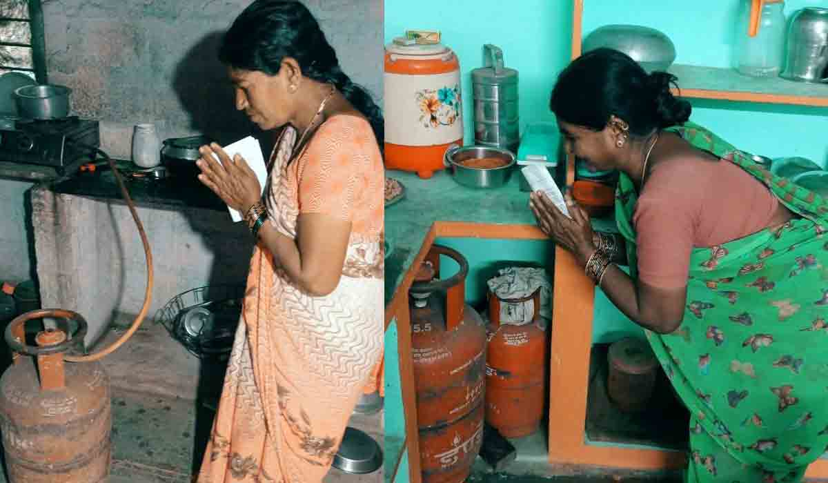 Huzurabad | సిలిండర్‌కు దండంపెట్టి ఓటేస్తానికి వెళ్తున్న మహిళలు