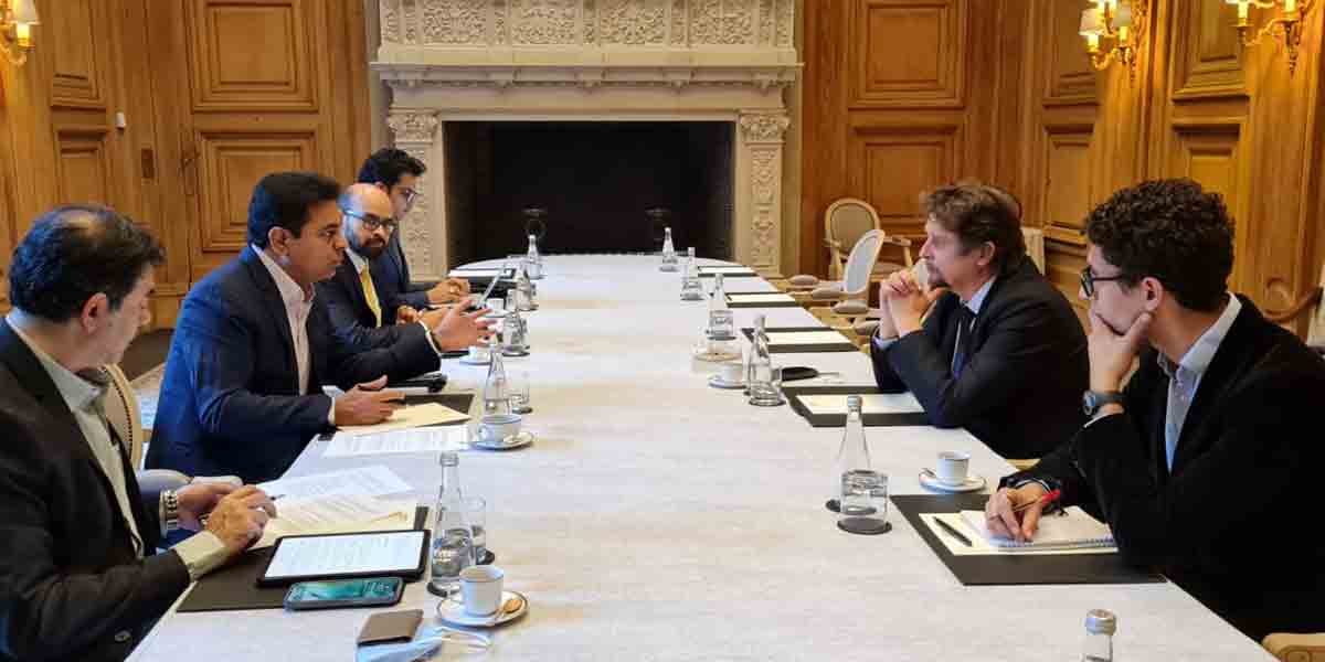 KTR Tour in France | ఫ్రెంచ్ ప్రభుత్వ డిజిటల్ అఫైర్స్ అంబాసిడర్‌తో కేటీఆర్‌ భేటీ