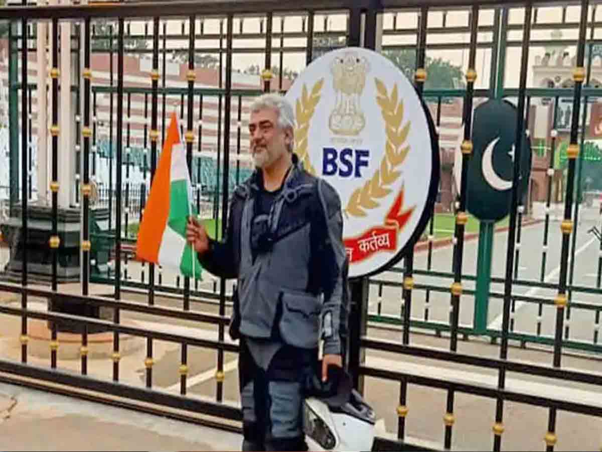 Ajith: బైక్‌పై బోర్డ‌ర్ ద‌గ్గ‌ర‌కు వెళ్లి ఫోటో దిగిన అజిత్