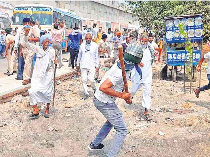 రైతులపై లాఠీచార్జీ