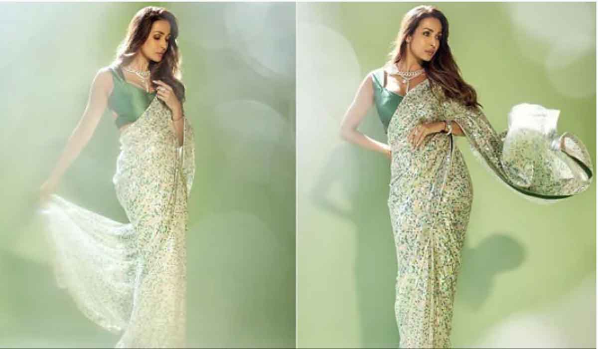 ఎమ‌రాల్డ్ గ్రీన్ శారీలో మ‌లైకా.. ఆ చీర ఖ‌రీదెంతంటే ?