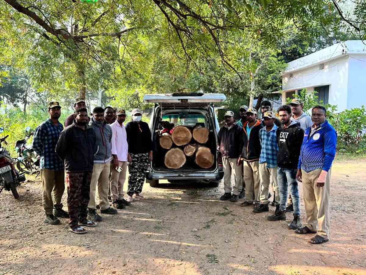 Bhupalpally : అక్రమంగా తరలిస్తున్న టేకు కలప పట్టివేత..