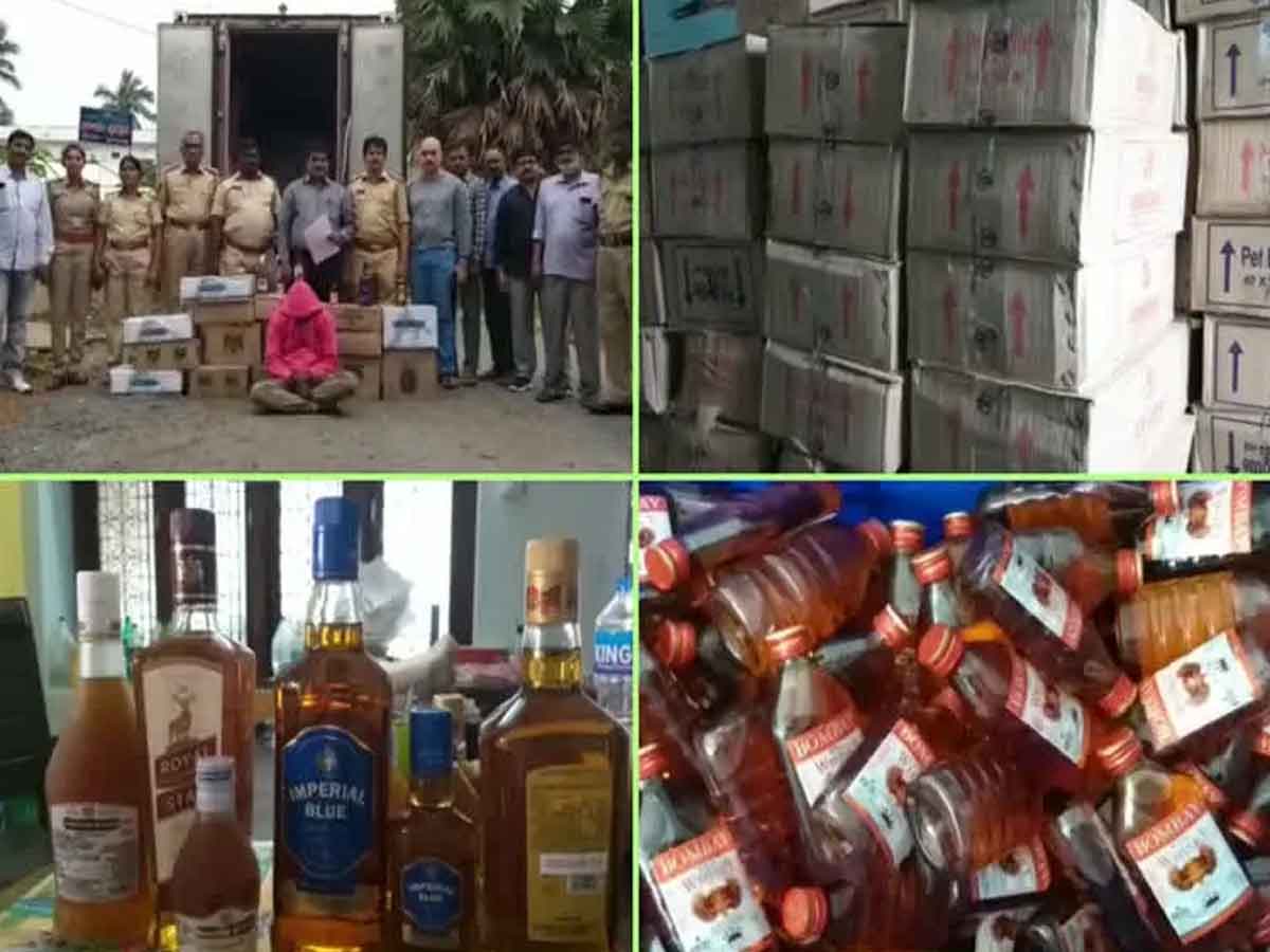 Liquor Caught : గోవా టు వేటపాలెం మద్యం రవాణా.. కంటైనర్‌ పట్టివేత