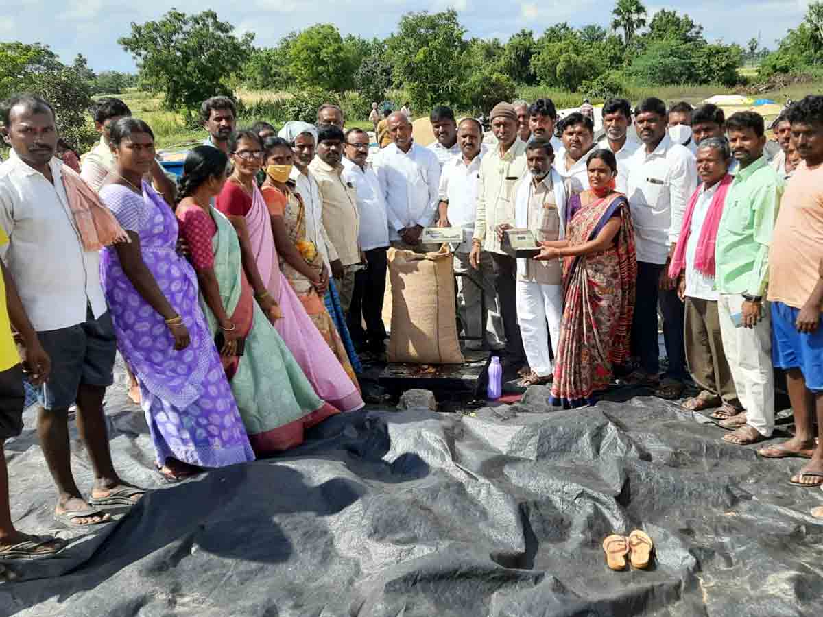 Warangal : ధాన్యం కొనుగోలు కేంద్రం ప్రారంభించిన మంత్రి