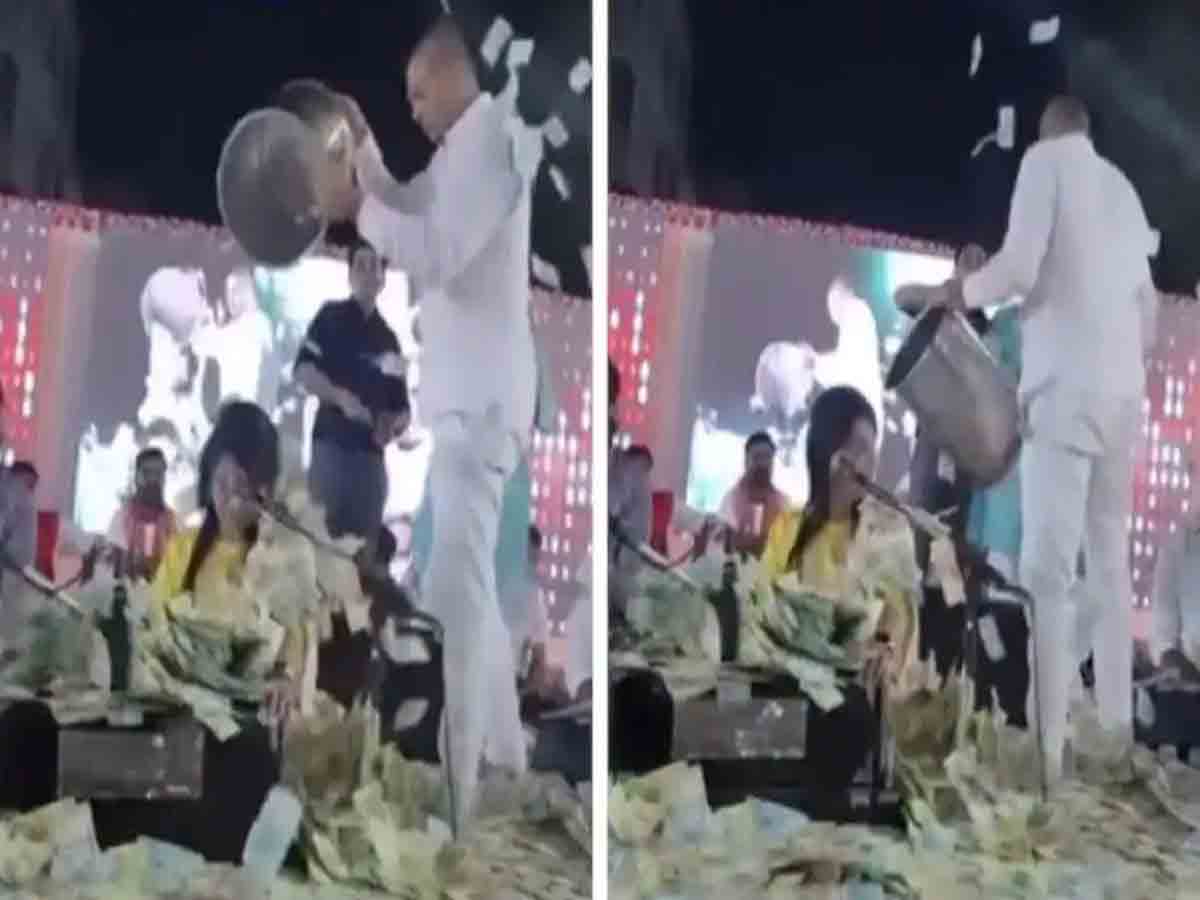 Viral Video: గుజరాతీ ఫోక్ సింగర్‌పై డబ్బుల వర్షం