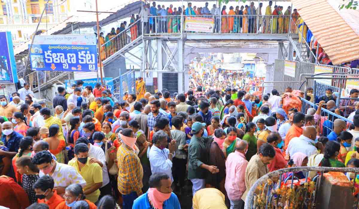 రాజన్న ఆలయానికి పోటెత్తిన భక్తులు