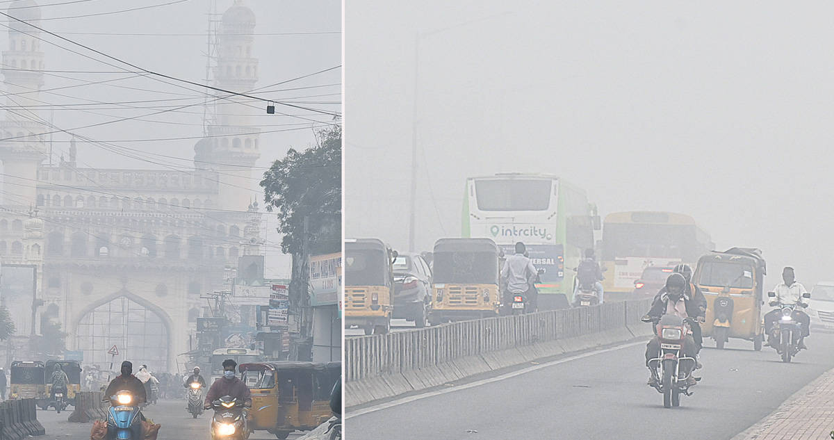 Hyderabad fog | నగరంపై పొగమంచు దుప్పటి