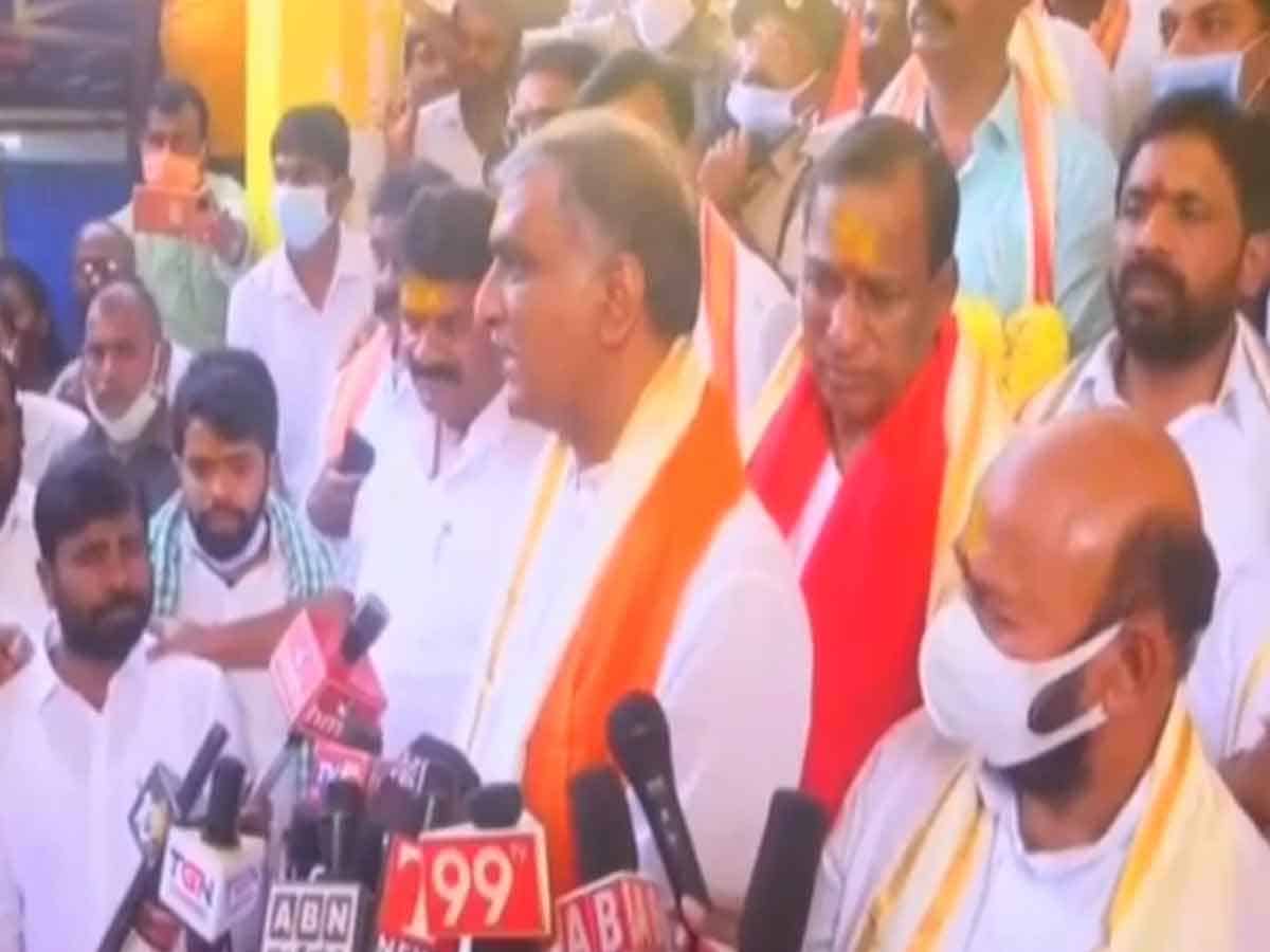 Harish Rao coments: పంటలు కొనేలా కేంద్రానికి సద్బుద్ధి ప్రసాదించు కొమురెల్లి మల్లన్నా: మంత్రి హరీశ్‌రావు