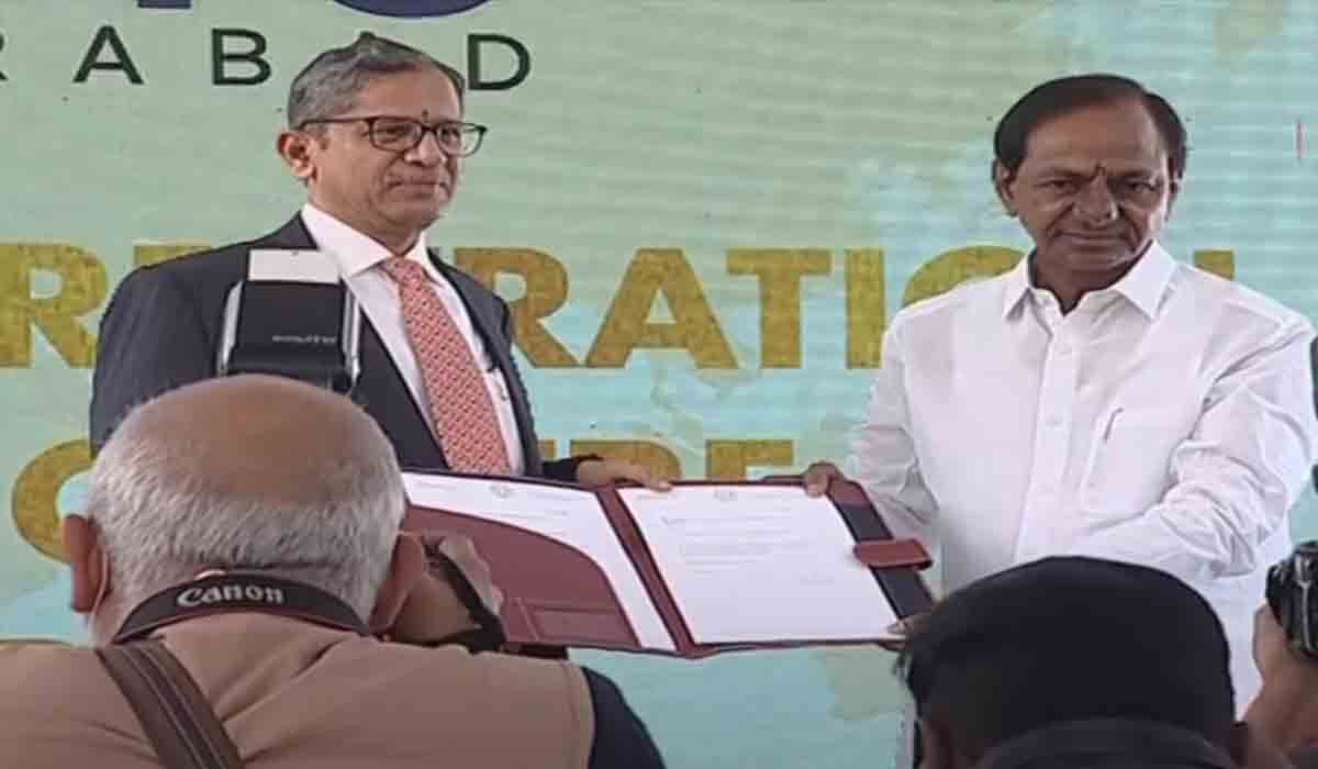 ఐఏఎంసీని ప్రారంభించిన సీజేఐ ఎన్వీ రమణ, సీఎం కేసీఆర్