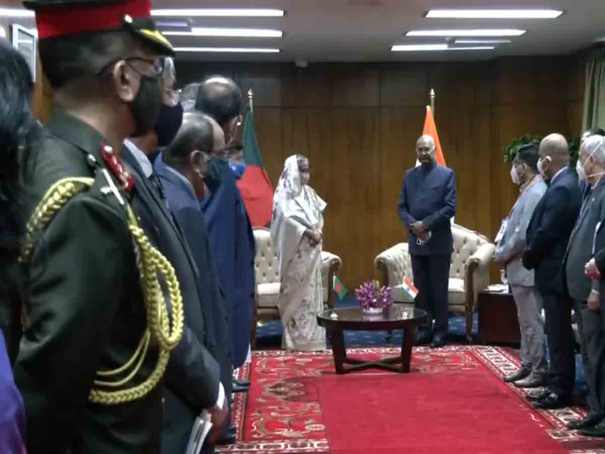 బంగ్లాదేశ్ ప్రధాని షేక్ హసీనాతో.. రాష్ట్రపతి రామ్‌నాథ్ కోవింద్ భేటీ