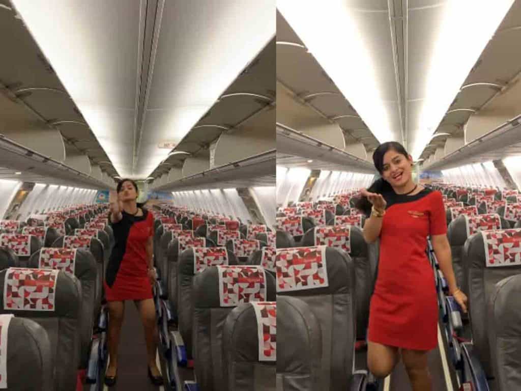 airhostess dance for mera yaar album on empty flight video goes viral
