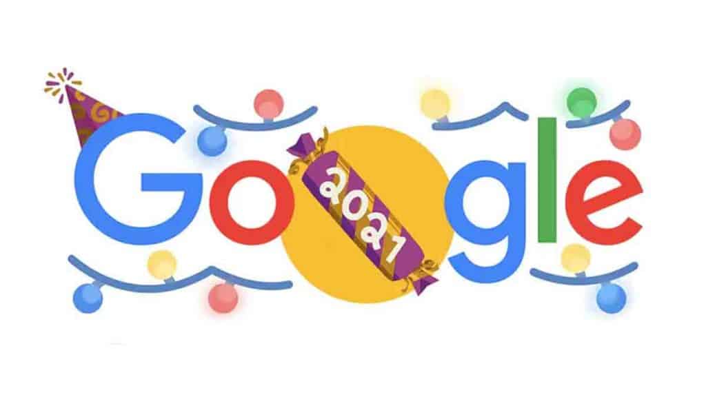 google celebrates new year eve 2021 with doodle