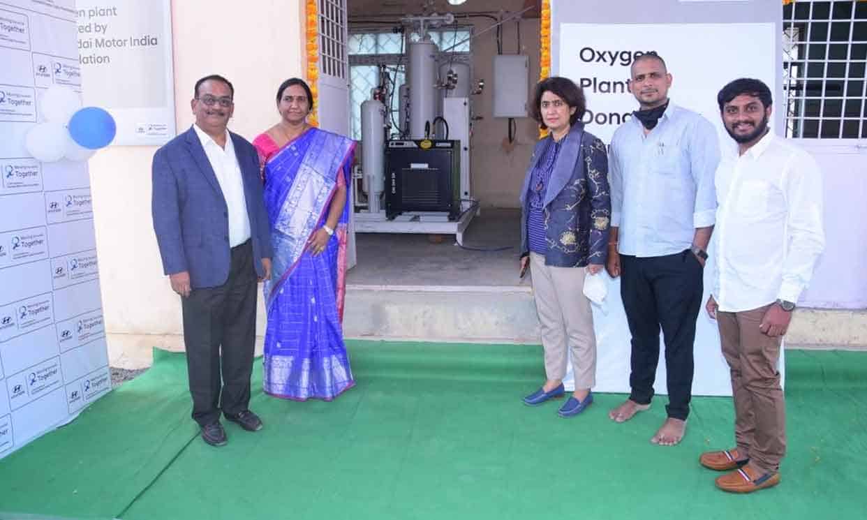 సర్కారు దవాఖానలో ఆక్సిజన్‌ ఉత్పత్తి కేంద్రాన్ని ప్రారంభించిన హ్యుందామ్‌ మోటర్‌ ఇండియా ఫౌండేషన్‌..