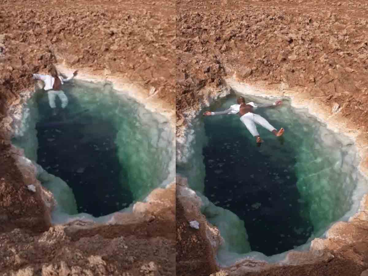 అక్క‌డి నీళ్ల‌లో తేలియాడొచ్చు.. ఈత రాకున్నా అస్స‌లు మున‌గ‌రు : వైర‌ల్ వీడియో