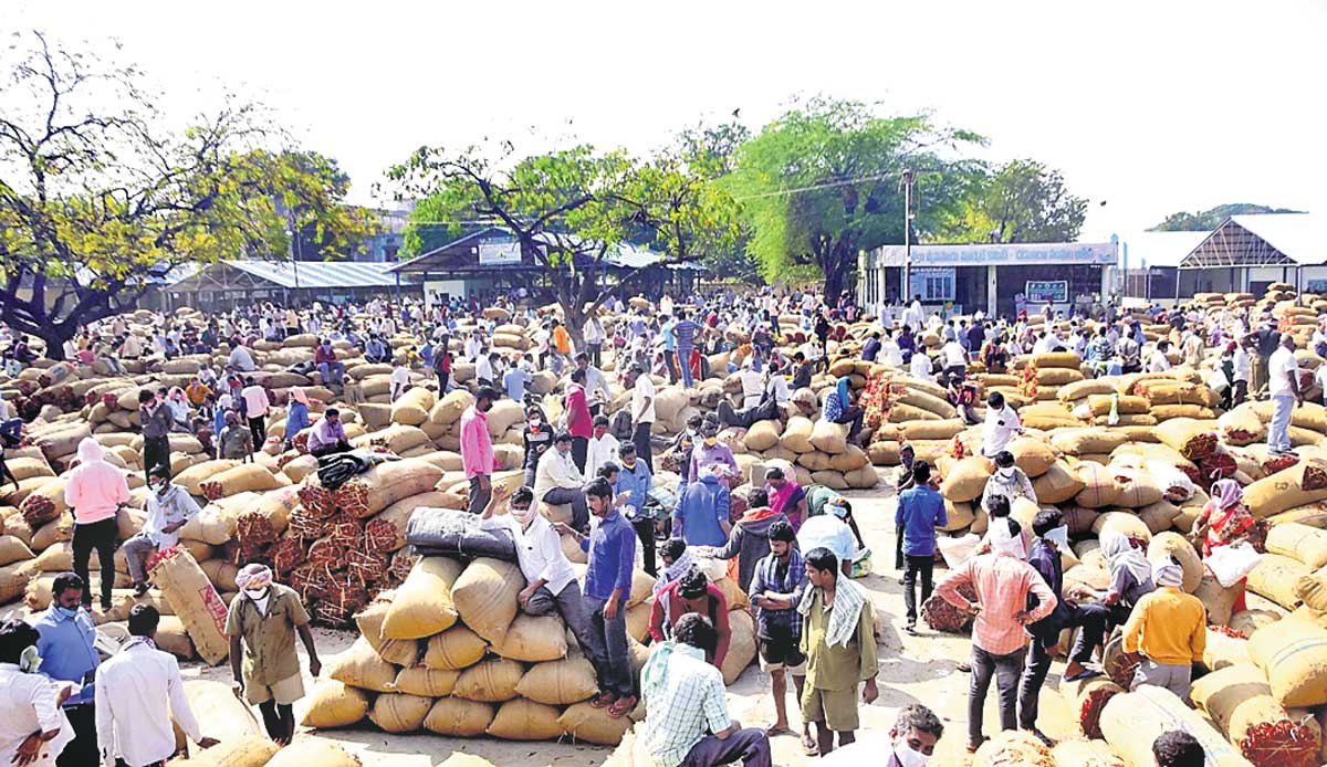 ఖమ్మంకు పోటెత్తిన మిర్చి