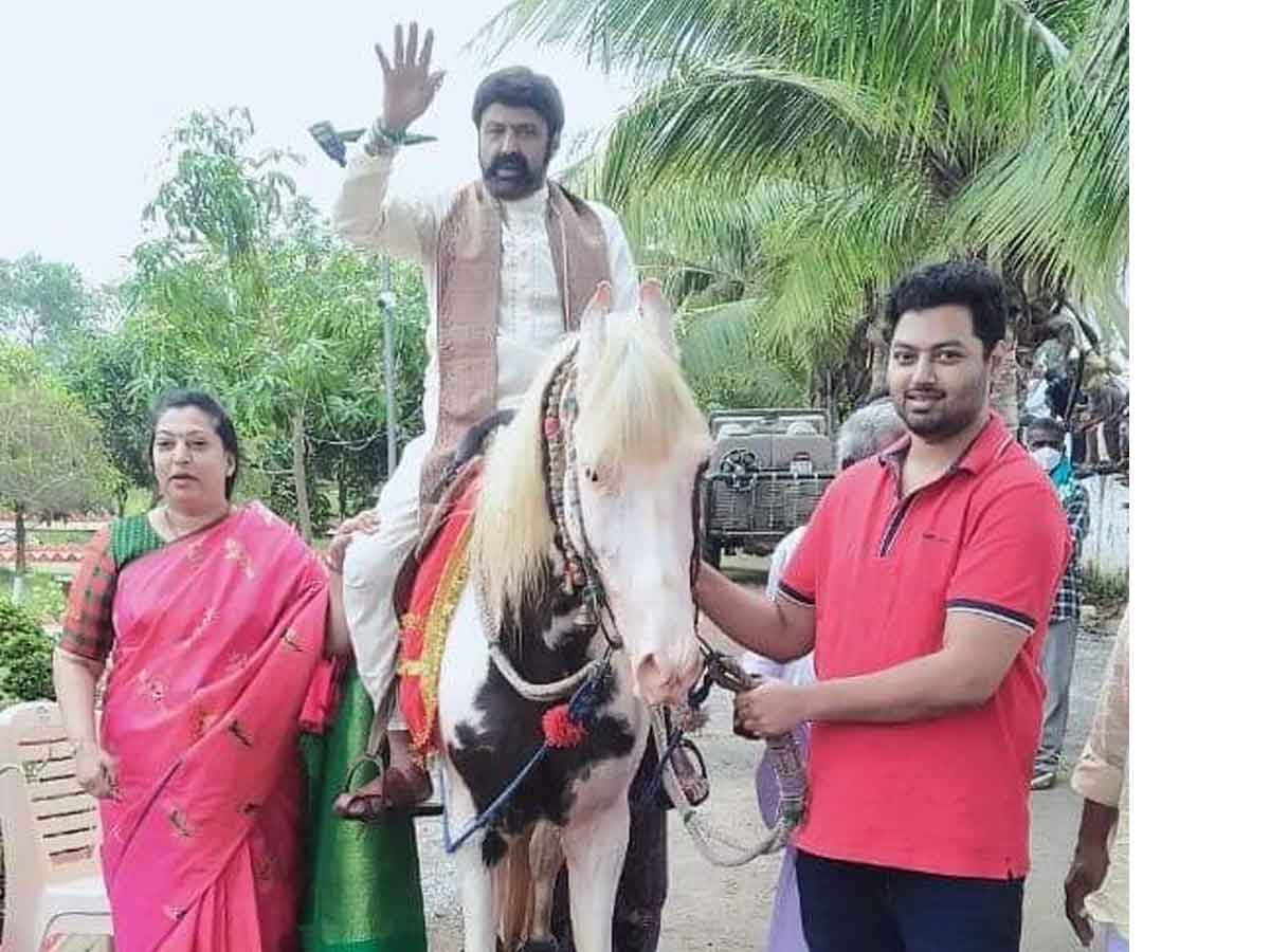సంకాంత్రి సంబరాల్లో గుర్రం ఎక్కి సందడి చేసిన బాలకృష్ణ..