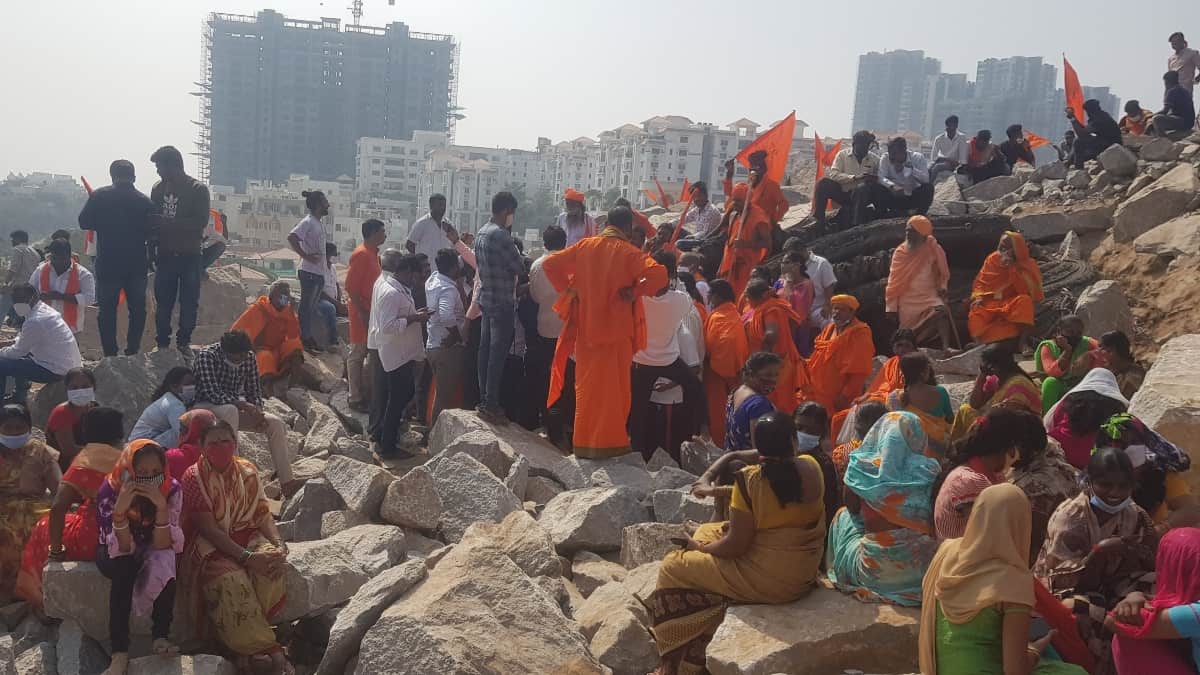 Temple construction | ఆలయ నిర్మాణం కోసం ఆందోళన