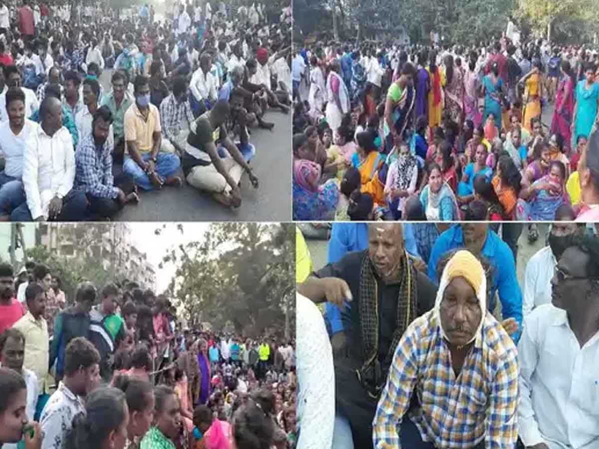 విశాఖ తీరంలో మరోసారి ఉద్రిక్తత.. ఆందోళనకు దిగిన మత్స్యకారులు