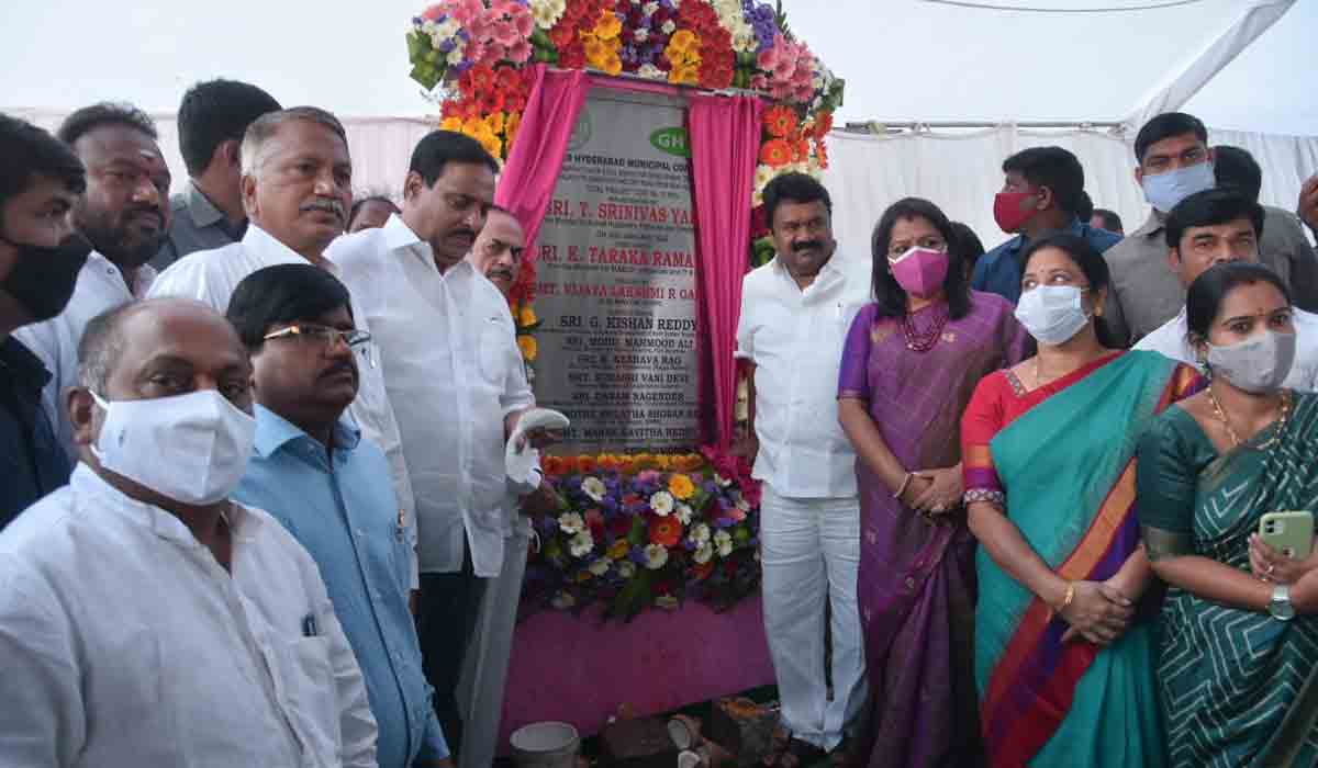 పంజాగుట్ట శ్మ‌శాన వాటిక వ‌ద్ద కేబుల్ బ్రిడ్జి ప్రారంభం