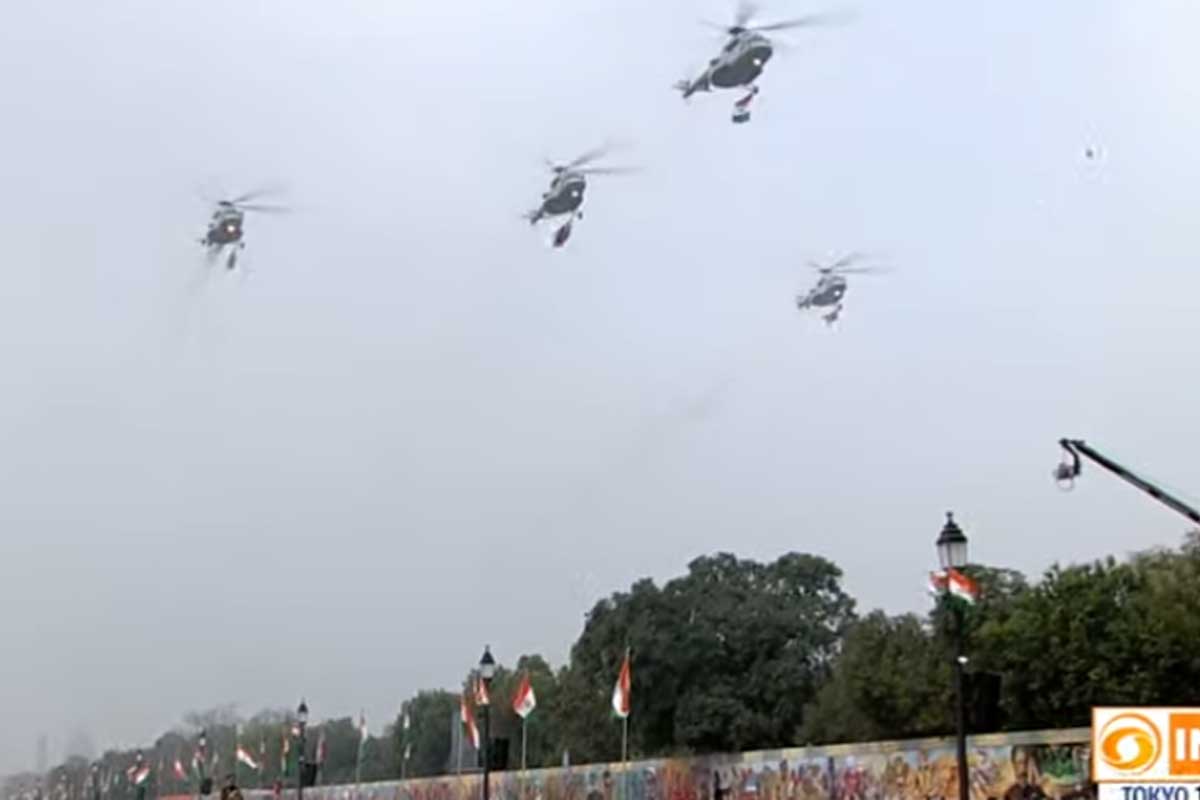 Republic Day parade: వైన్‌గ్లాస్ ఫార్మేష‌న్‌లో Mi-17V5 హెలికాప్ట‌ర్ల‌ విన్యాసం..వీడియో