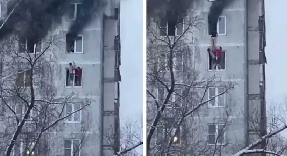 తొమ్మిదో ఫ్లోర్‌లో మంట‌లు.. కొంచెం ఆలస్యం అయి ఉంటే ఆ అమ్మాయి ప్రాణాలే పోయేవి : వైర‌ల్ వీడియో