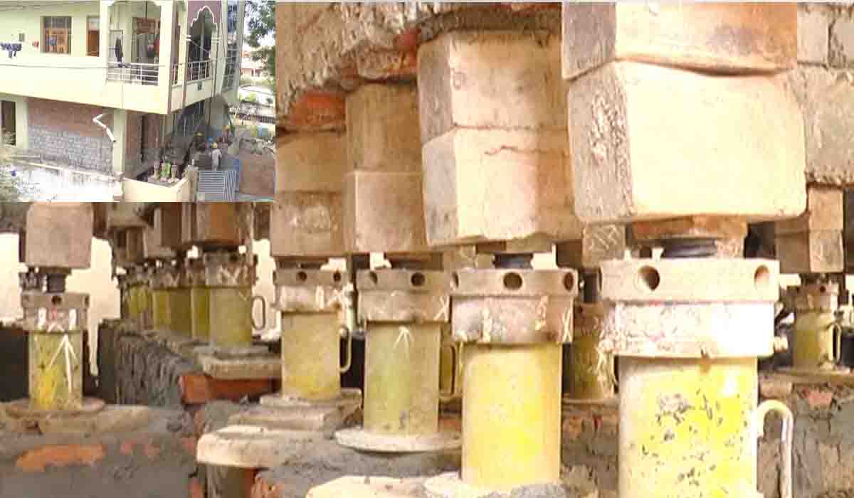 రెండంత‌స్తుల బిల్డింగ్‌ను 150 జాకీలుపెట్టి గాల్లోకి లేపారు..!!