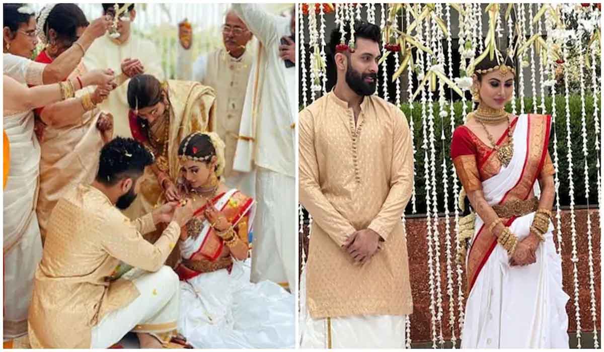 మ‌ల‌యాళీ సాంప్ర‌దాయంలో మౌనీ రాయ్ పెళ్లి..