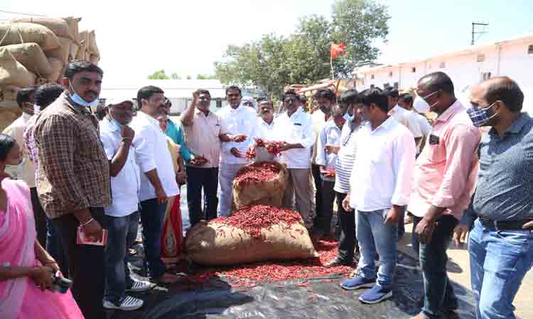 కొత్తగూడెం ‘యార్డు’లో మిర్చి కొనుగోళ్లు షురూ