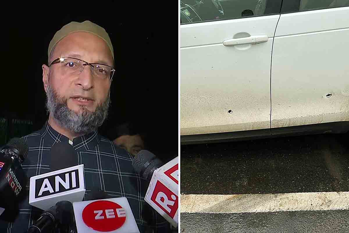 అసదుద్దీన్‌ కారుపై కాల్పులు