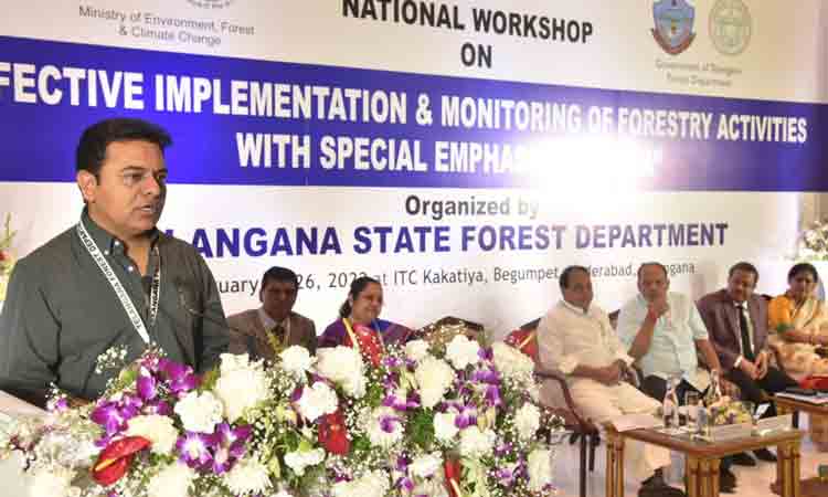 తెలంగాణ‌లో 31 శాతానికి పెరిగిన ప‌చ్చ‌ద‌నం : మంత్రి కేటీఆర్