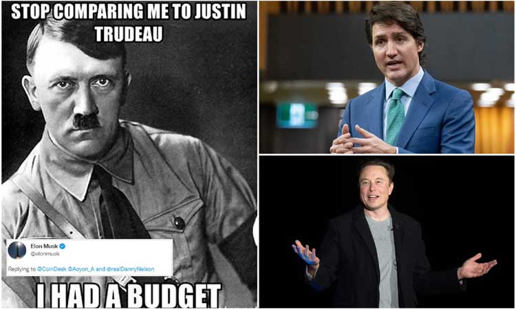 కెనడా ప్రధాని ట్రుడోను హిట్లర్‌తో పోల్చిన ఎలన్‌ మస్క్‌