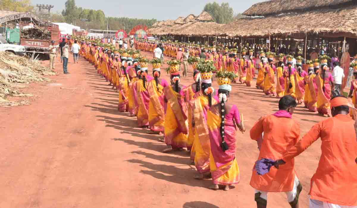 Statue of Equality | స‌మ‌తామూర్తి విగ్ర‌హం ఎదుట కోలాటం, ఒగ్గుడోలుతో ప్ర‌ద‌ర్శ‌న‌