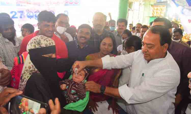 పోలియో రహిత సమాజం కోసం కృషి చేయాలి : మంత్రి ఇంద్రకరణ్ రెడ్డి