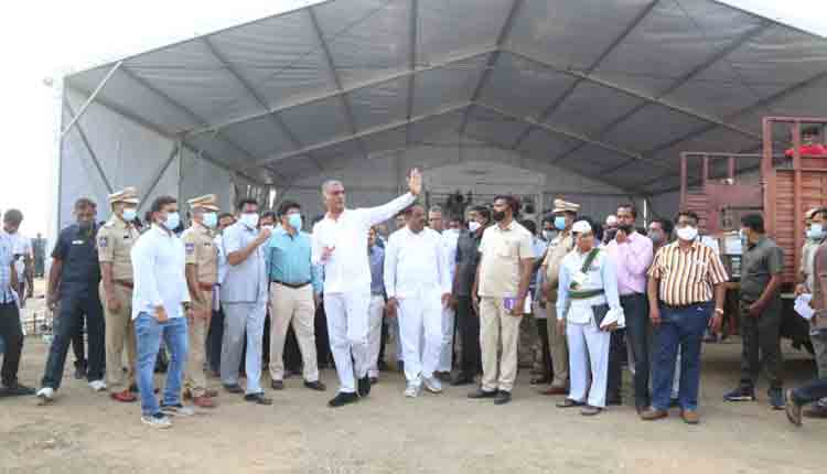 లక్ష మందితో సీఎం కేసీఆర్‌ సభ..ఏర్పాట్లను పరిశీలించిన మంత్రి హరీశ్‌రావు