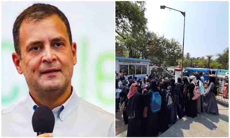 ఆగ‌ని హిజాబ్ ప్ర‌కంప‌న‌లు..శివ‌మొగ్గ‌లో విద్యార్ధుల నిర‌స‌న‌లు : రాహుల్ ఐక్య‌తా సందేశం