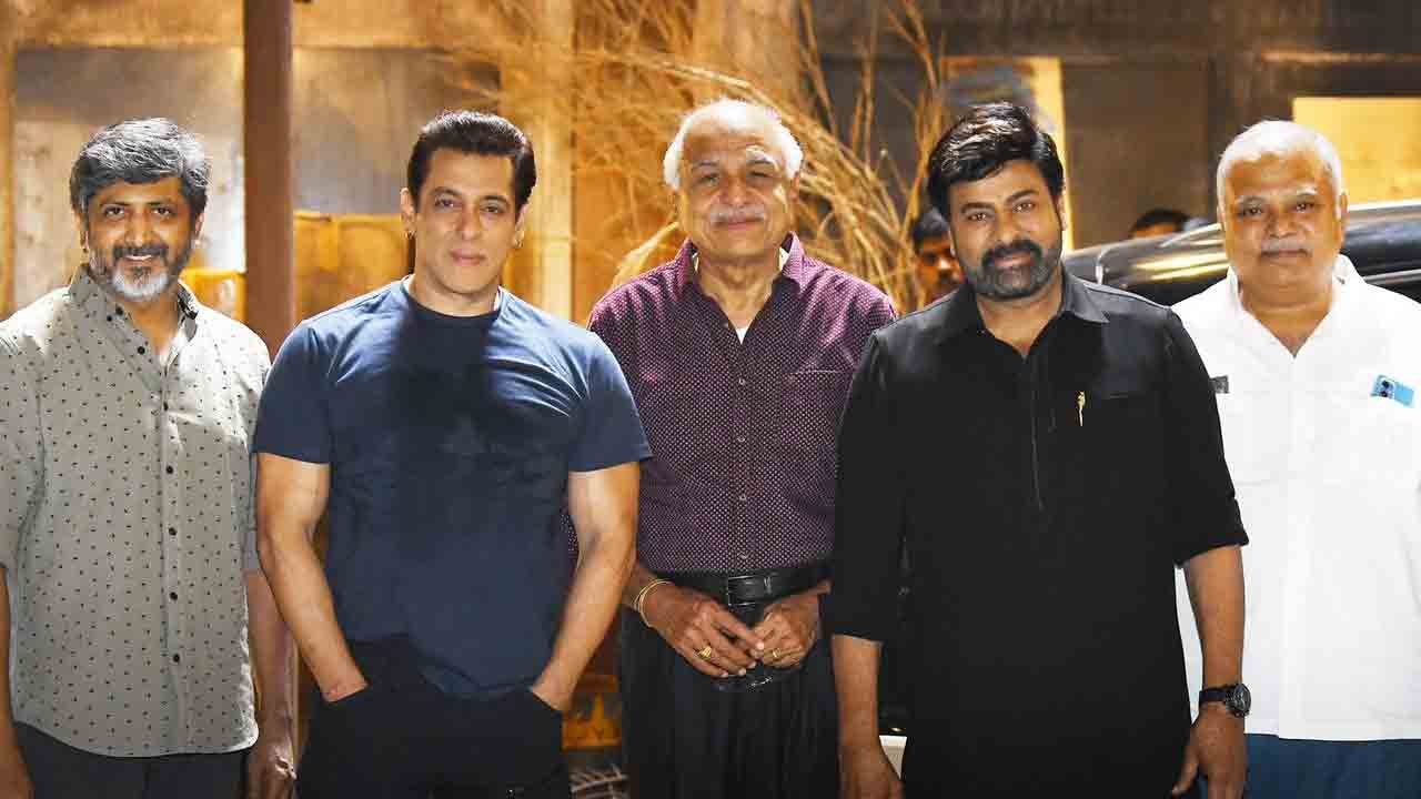 Godfather sets | ఒకే ఫ్రేమ్‌లో గాడ్‌ఫాద‌ర్‌, స‌ల్లూభాయ్..ఖుషీ అవుతున్న ఫ్యాన్స్