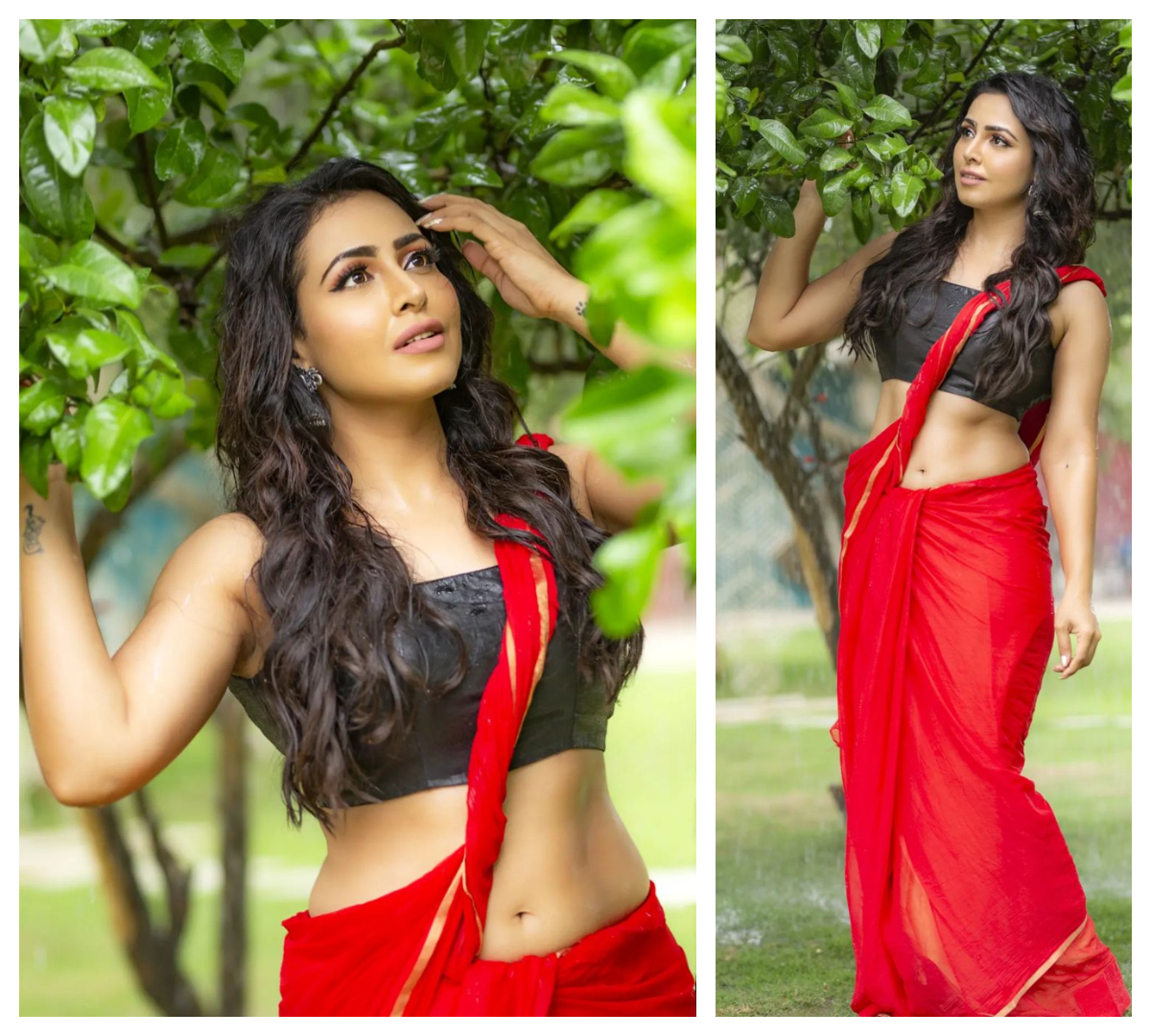 Nandini Rai | ఎరుపు రంగు చీర‌లో మైండ్ బ్లాక్ చేస్తున్న బిగ్‌బాస్ బ్యూటీ నందిని రాయ్‌..